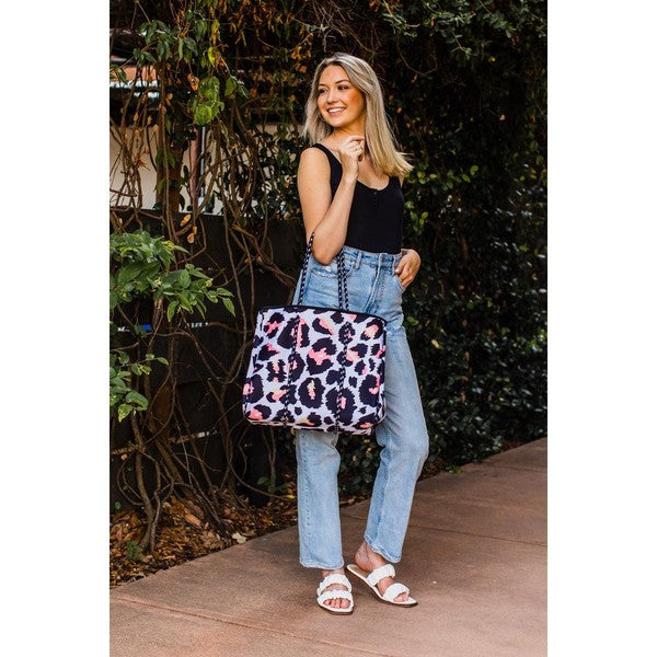 The Stella Cheetah Print Neoprene Tote