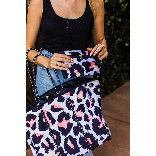 The Stella Cheetah Print Neoprene Tote