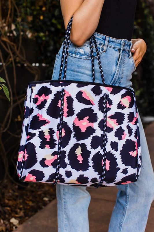 The Stella Cheetah Print Neoprene Tote