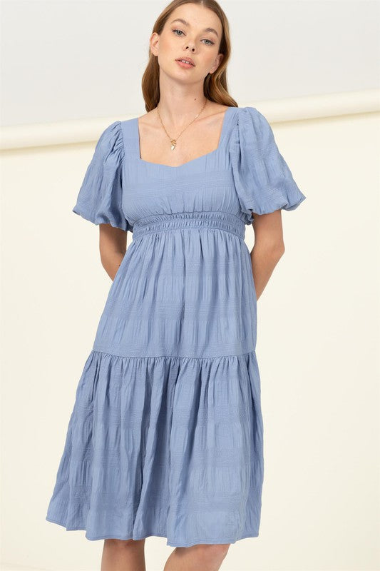 FIND ME AGAIN TIERED MIDI DRESS